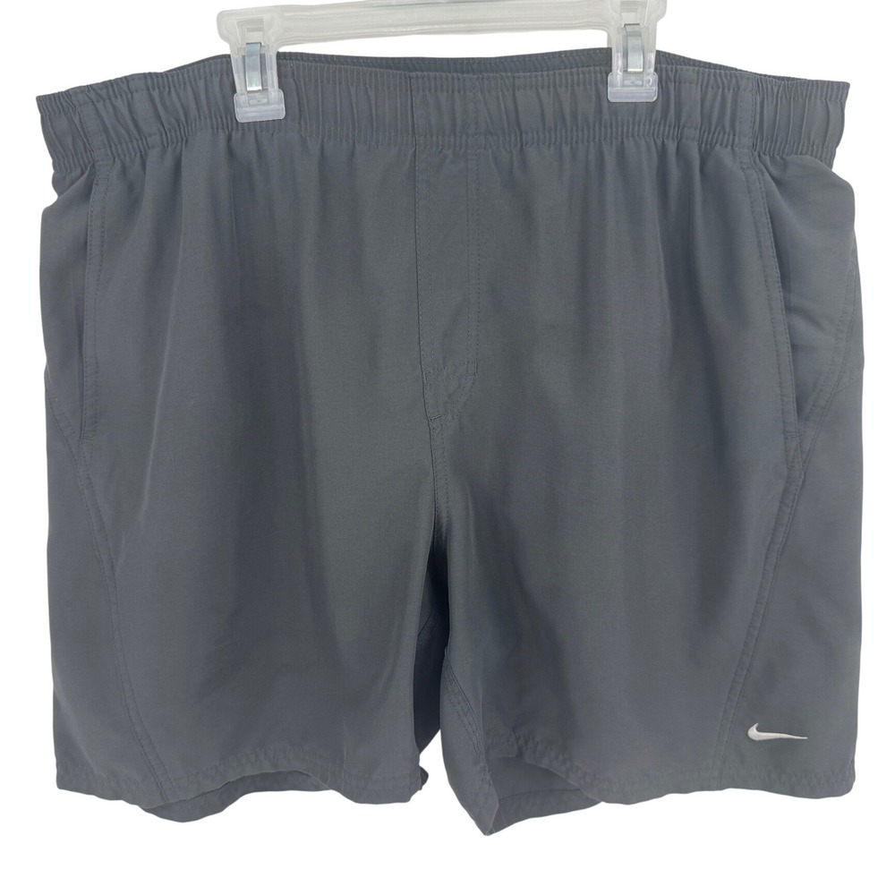 Nike Swim Men Gray Board Shorts Trunks L Mesh Lined NESS4041 026 KO3511